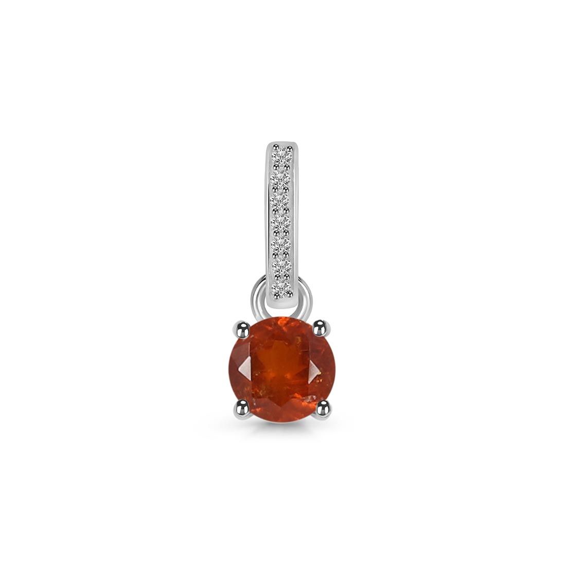 Orange Kyanite & White Topaz Pendant-(KYN-SP-543-O.)