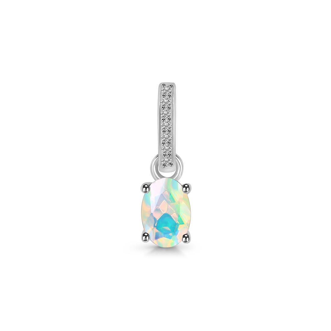 Opal & White Topaz Pendant-(OPL-SP-915.)