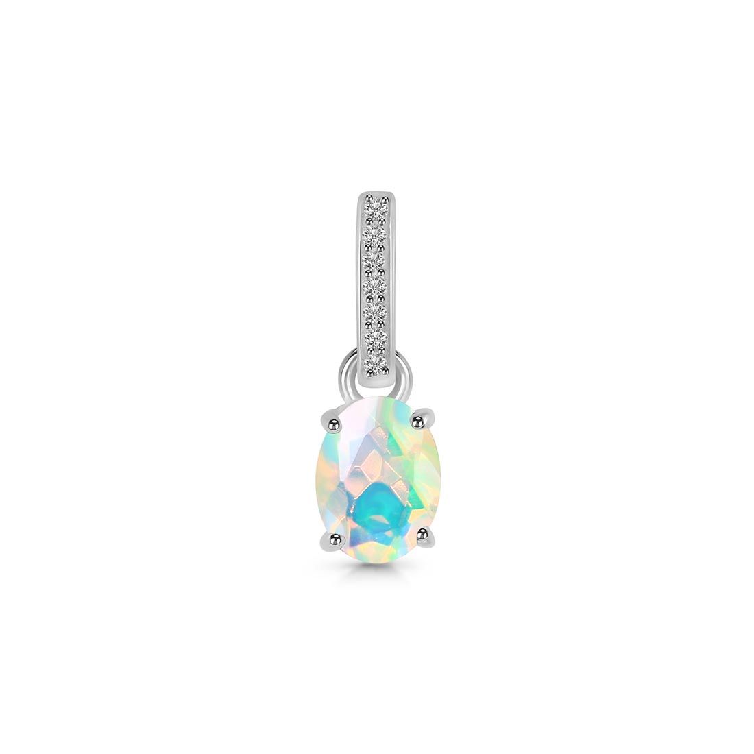 Opal & White Topaz Pendant-(OPL-SP-920.)