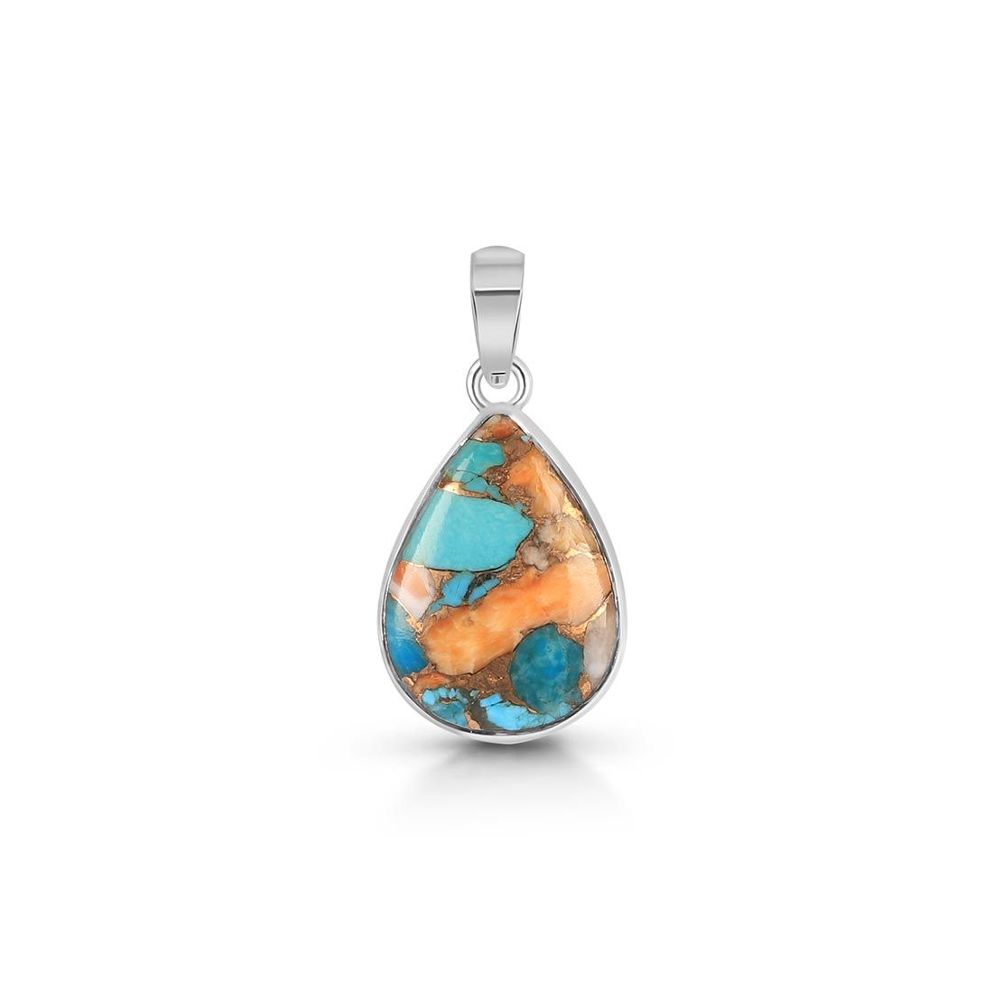 Spiny Oyster Turquoise Pendant-(TRO-P-29.)