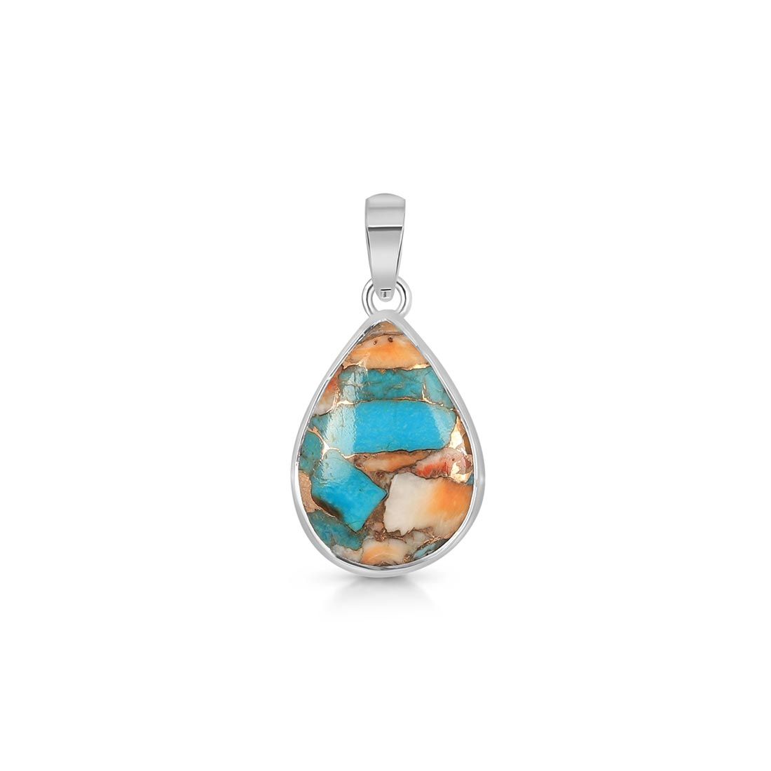 Spiny Oyster Turquoise Pendant-(TRO-P-30.)