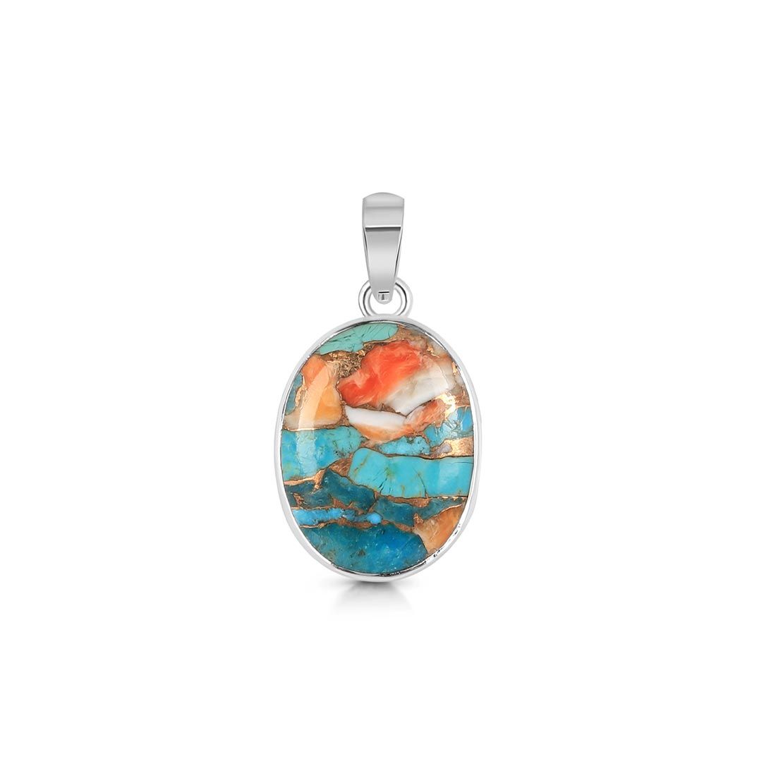 Spiny Oyster Turquoise Pendant-(TRO-P-34.)